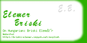 elemer briski business card